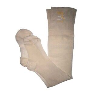 Vtg 60's Carol Brent Ivory Nylon Garter Stockings NEW Montgomery Wards